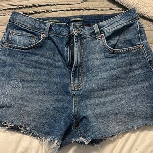 Wild Fable distressed denim mom shorts frayed hem high rise